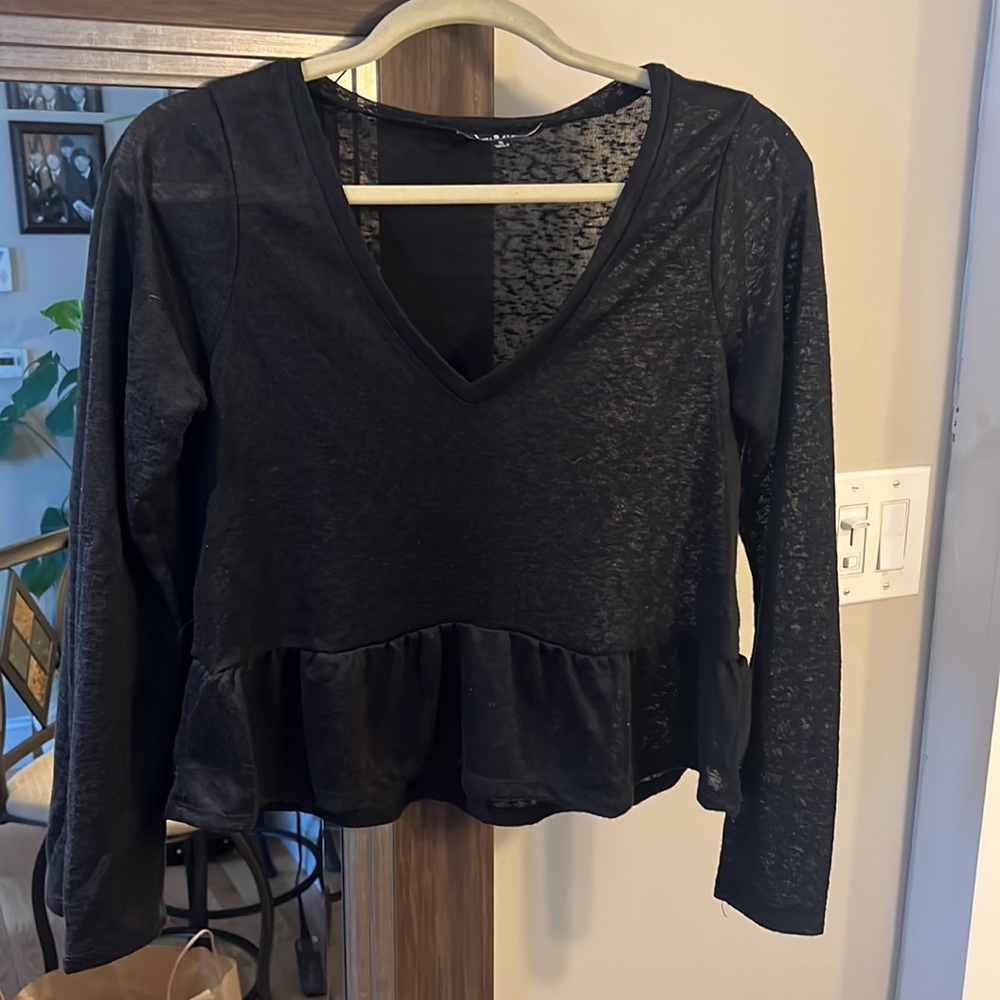 New! Lulus Black Peplum Top